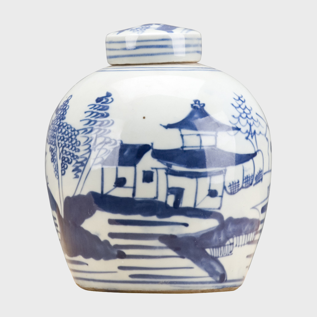 Small Classic Blue & White Ball Jar
