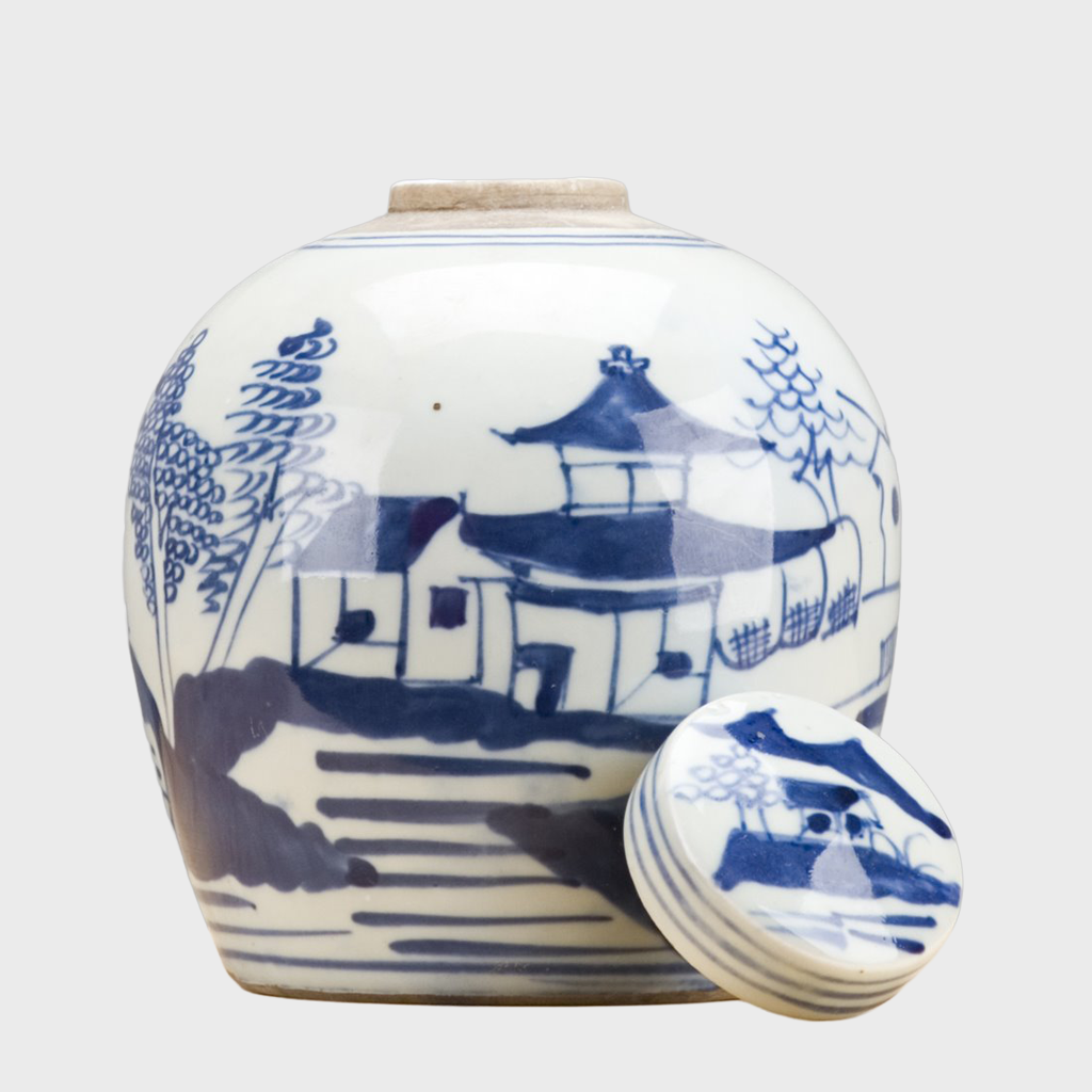 Small Classic Blue & White Ball Jar