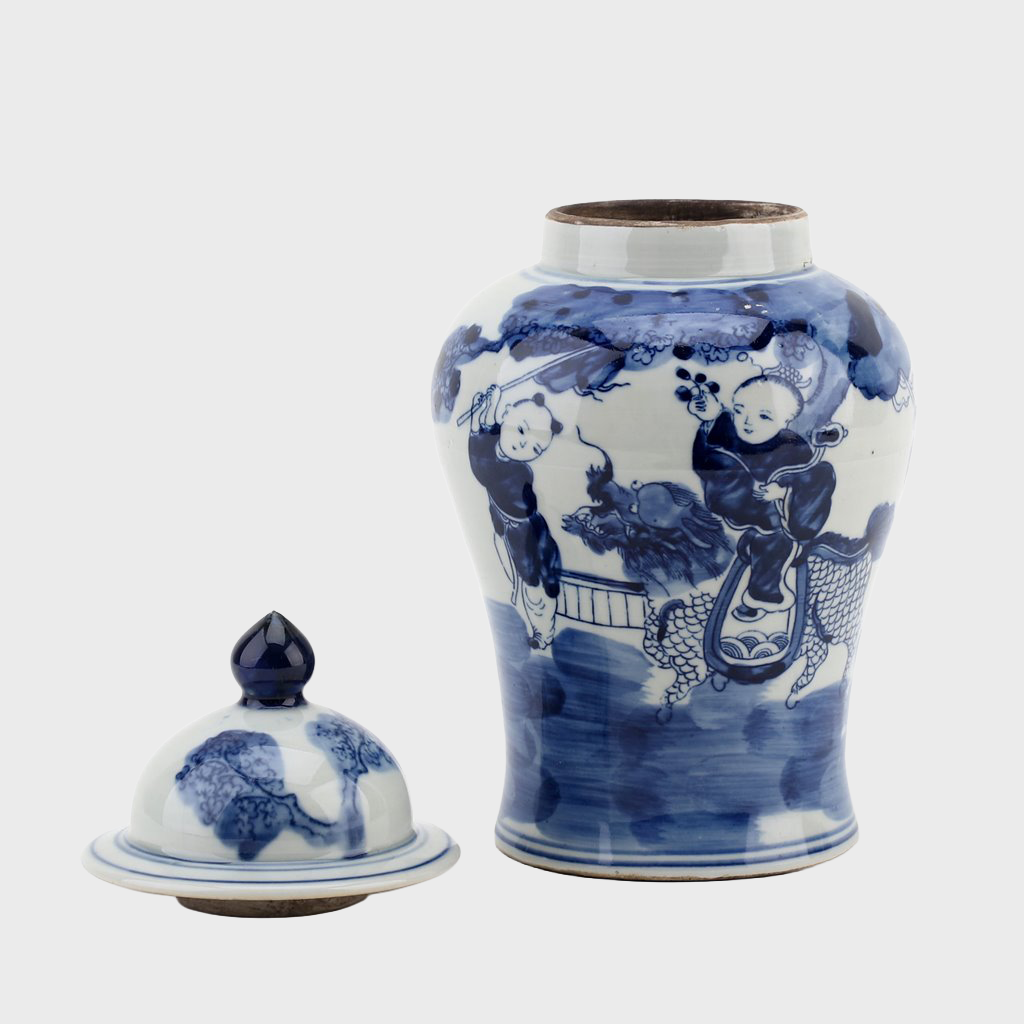 Blue and White Small Lidden Jar