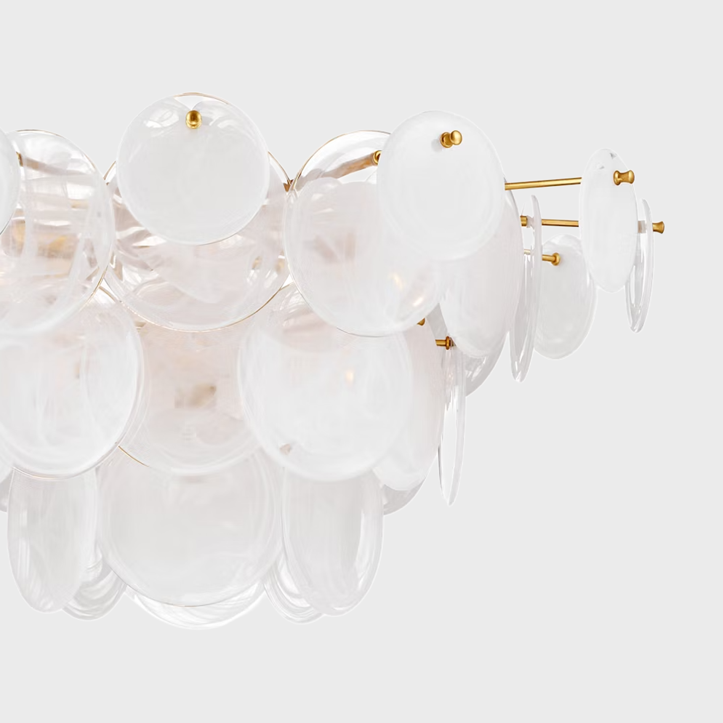 Loire Grande Flush Mount in Gild with White Strie Glass