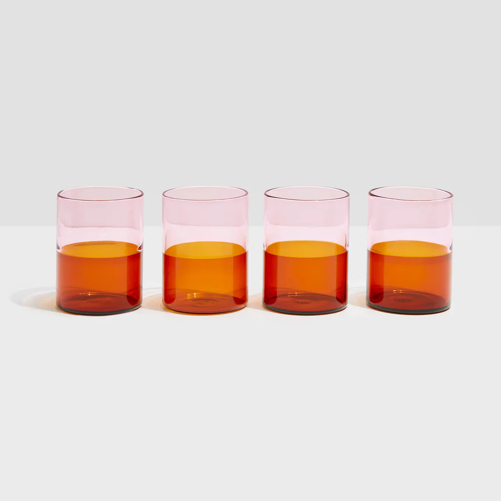 Two Tone Glass Set of 4