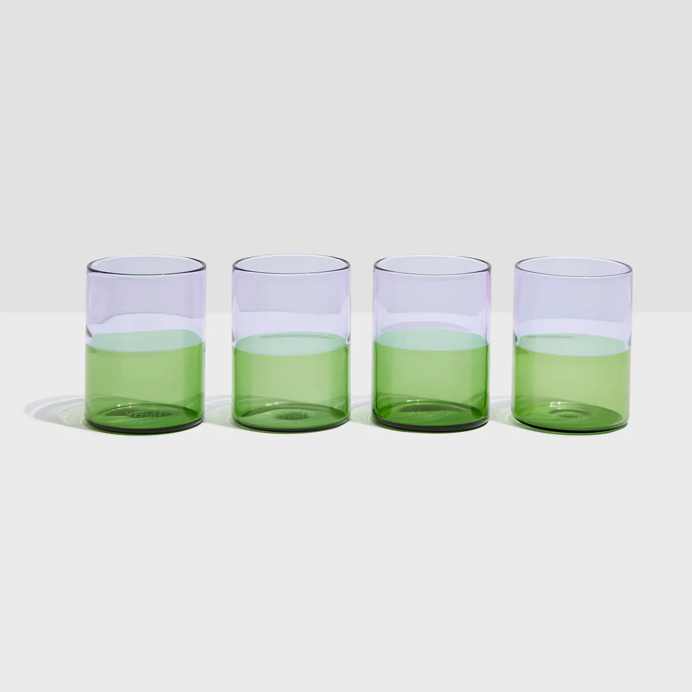 Two Tone Glass Set of 4