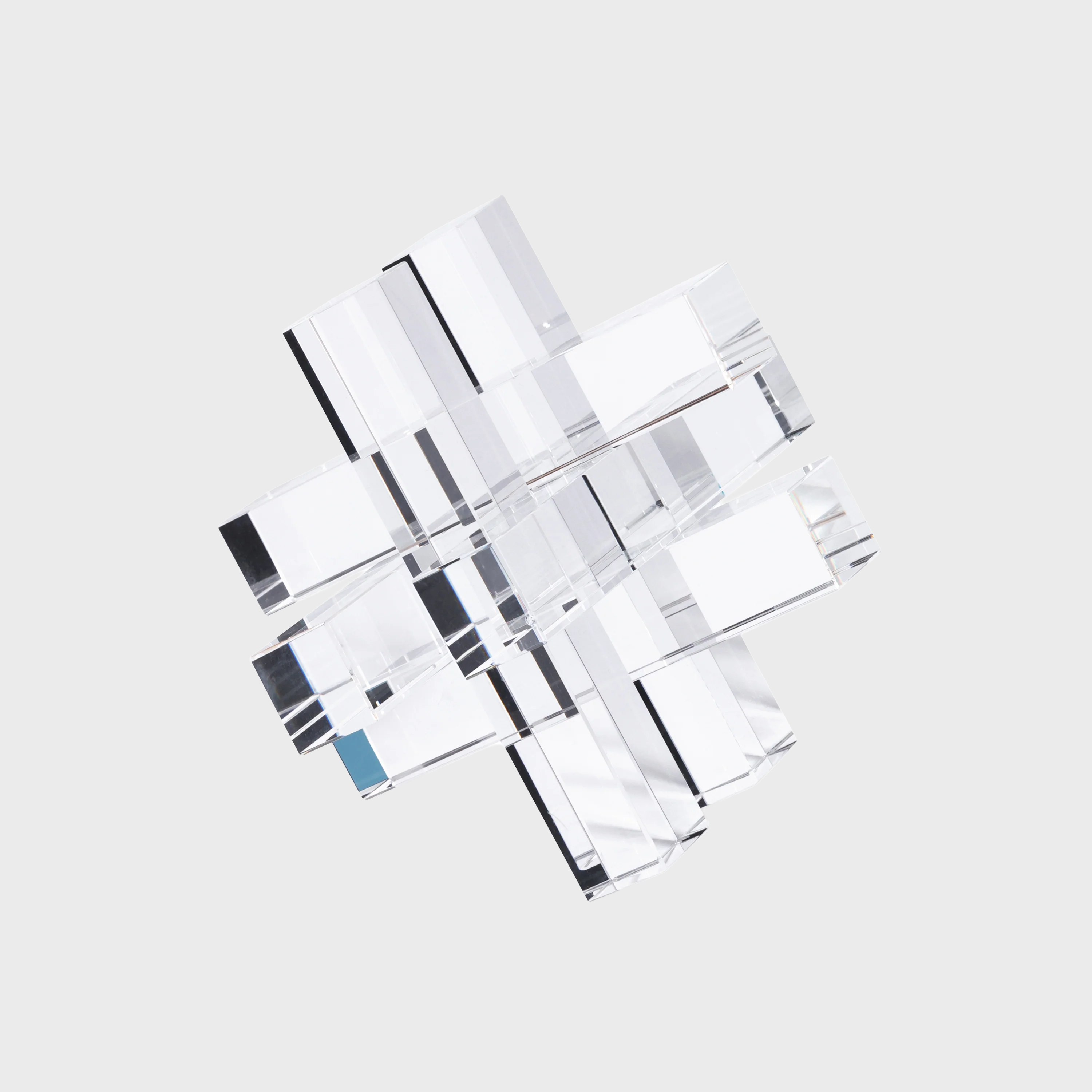 Crystal Glass Interlocking Bookend